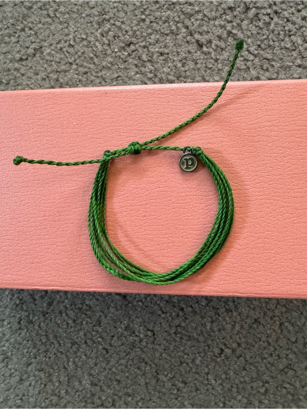 Pura Vida Green Multi-Strand Cord Bracelet with Logo Charm